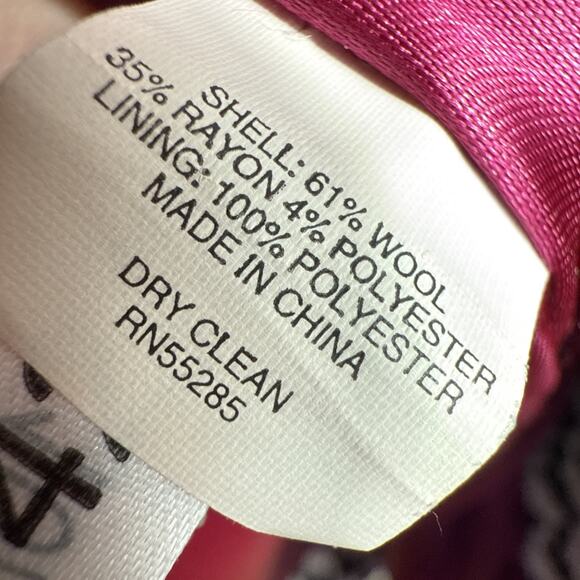 Y2K Express Wool Houndstooth Pea Coat Womens Small EUC Baby Doll Style Outerwear - Picture 6 of 12